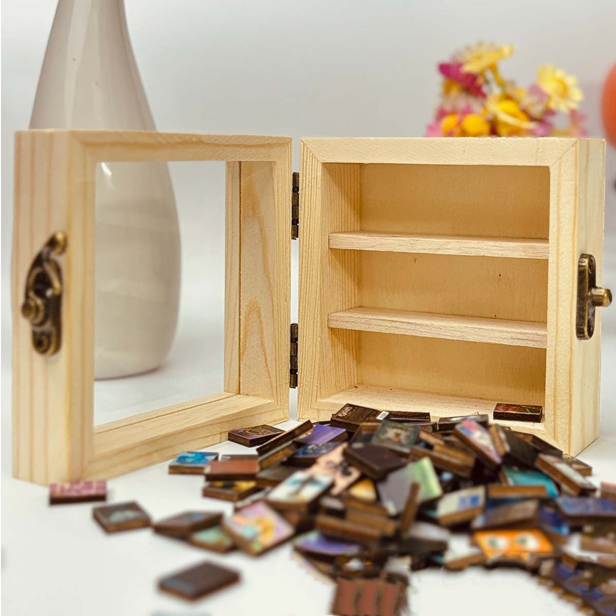 Personalised 'Freedom from Anxiety' Miniature Bookshelf – with mini books