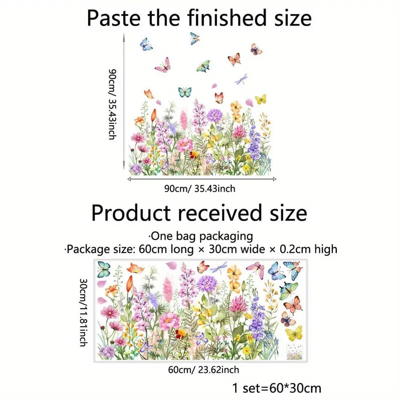 💐Colorful Floral Bouquet Window Sticker🖼️(Cut To Size Freely)