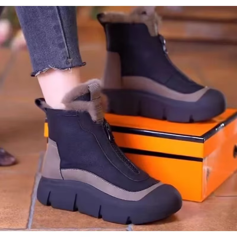 Women's Waterproof Warm Snow Boots With Zipper