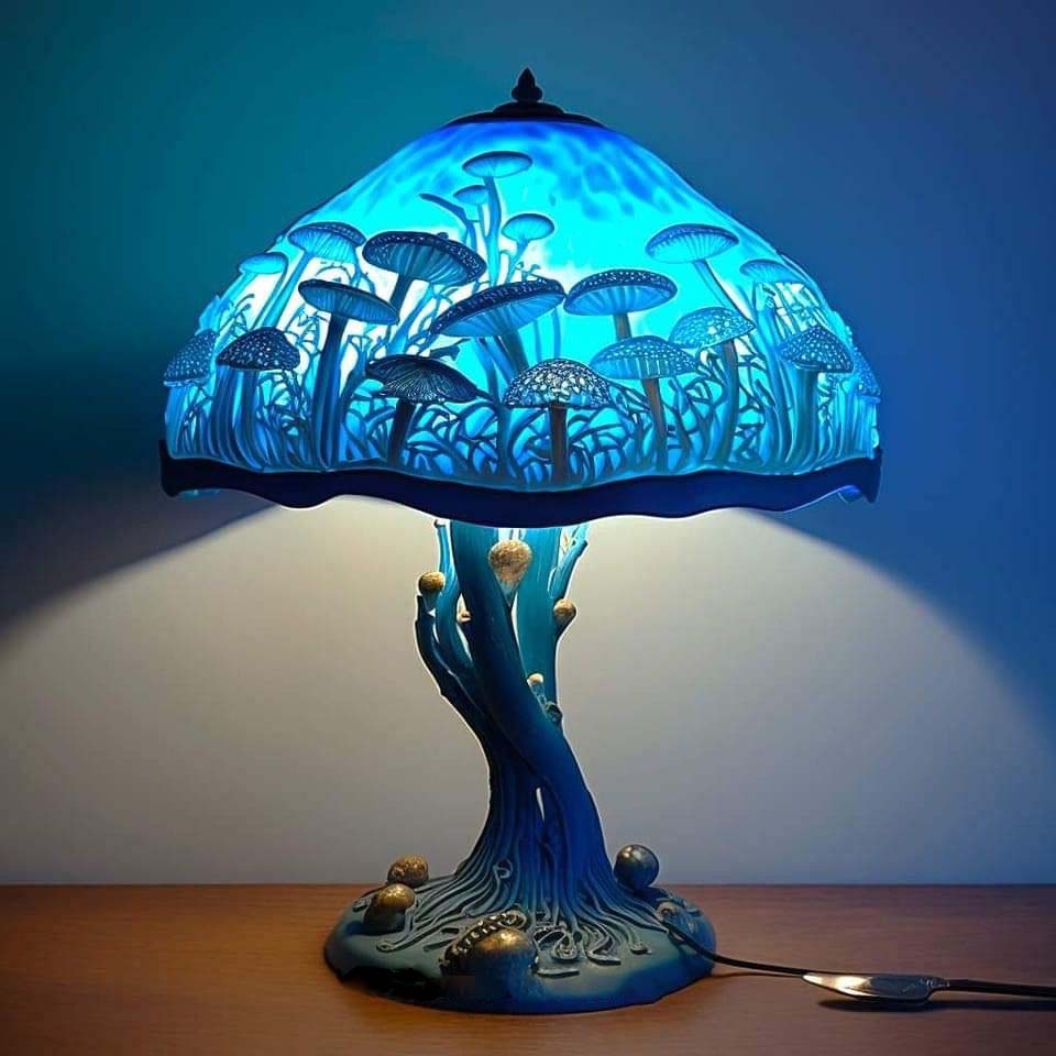 Stained Resin Plant Series Table Lamp