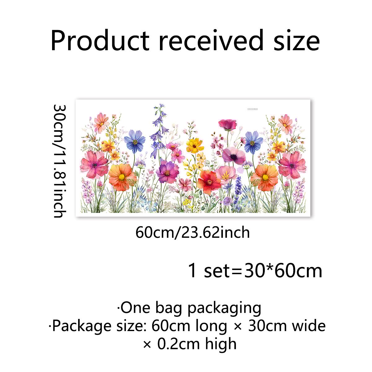 💐Colorful Floral Bouquet Window Sticker🖼️(Cut To Size Freely)