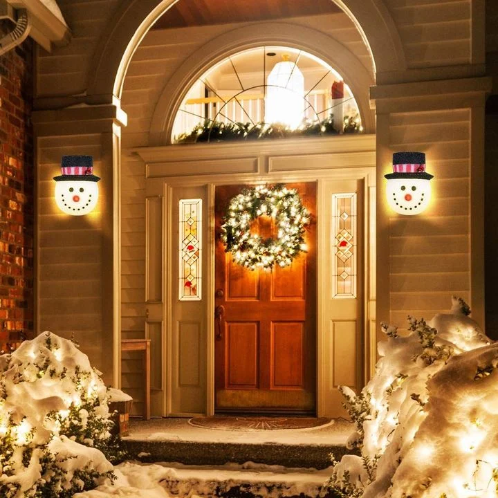 CHRISTMAS SALE-Snowman Porch Light Cover Two pack