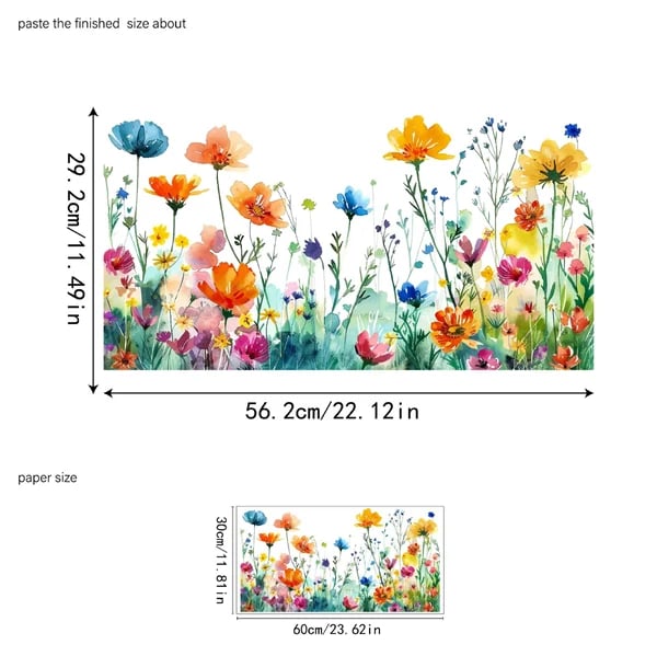 💐Colorful Floral Bouquet Window Sticker🖼️(Cut To Size Freely)