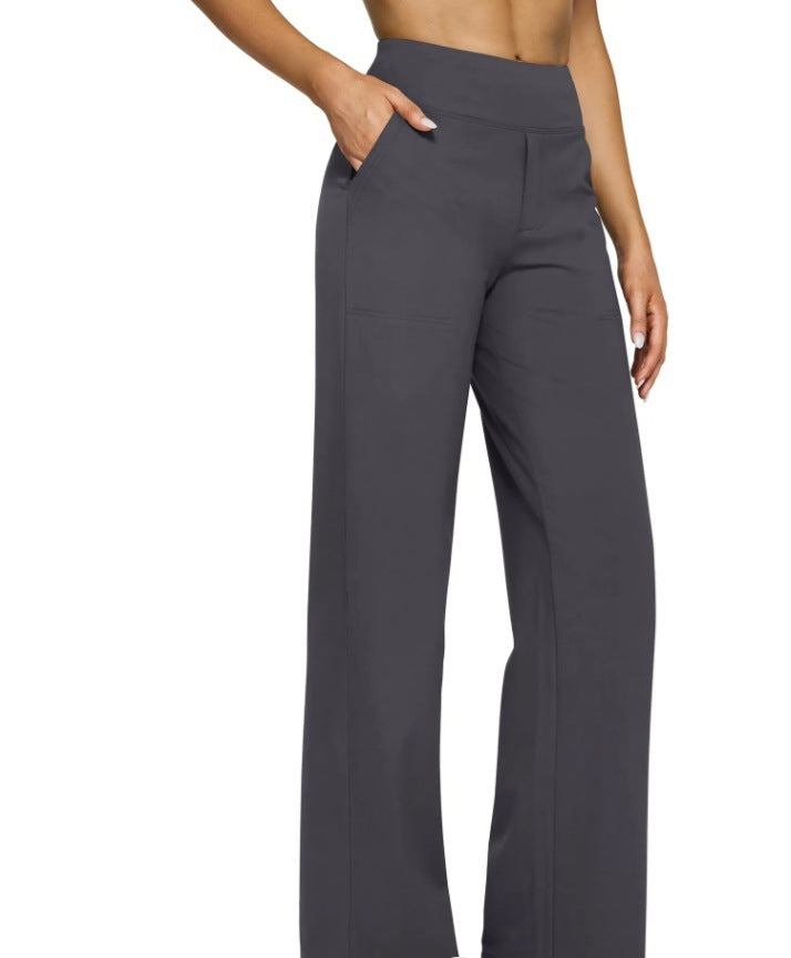 Casual High-Waisted Straight-Leg Yoga Pants