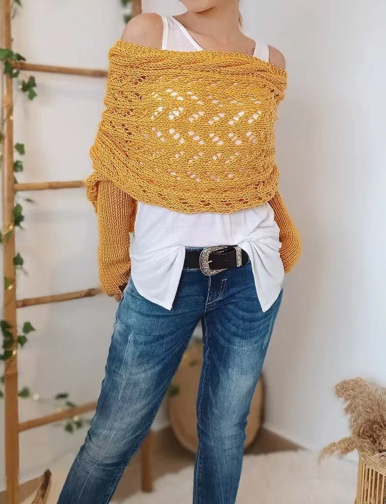 Knitted Cable Wrap, Shrugs For Women, Knitted Wrap