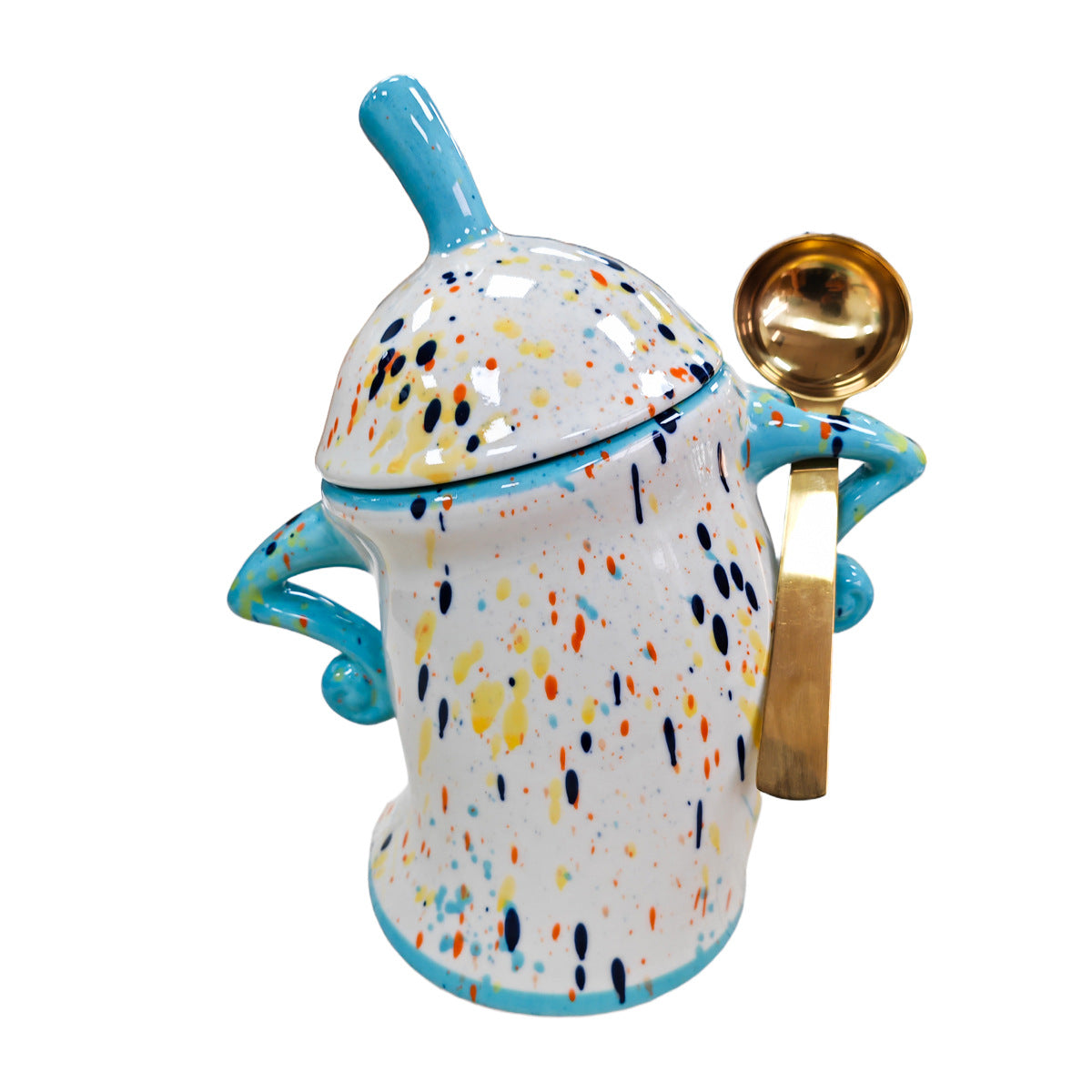 Canister With Attitude-Ceramic Jar+Spoon