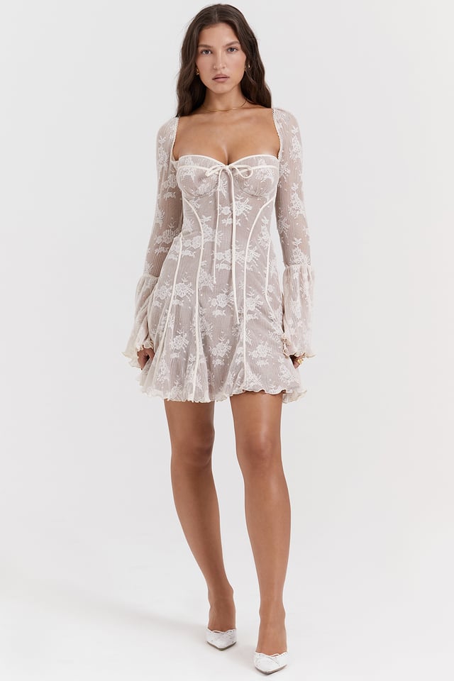Vintage Cream Lace Tunic Dress
