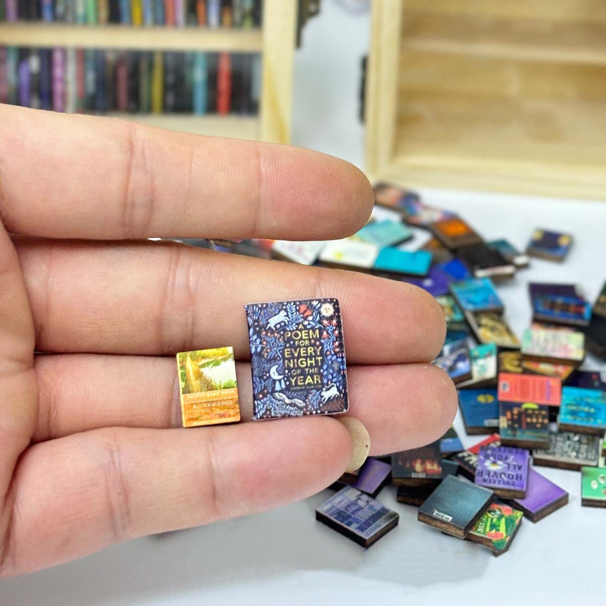 Personalised 'Freedom from Anxiety' Miniature Bookshelf – with mini books