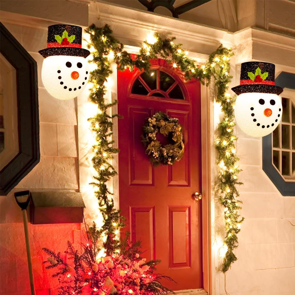 CHRISTMAS SALE-Snowman Porch Light Cover Two pack
