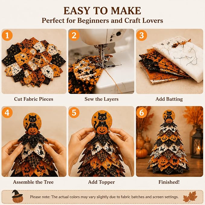 3D DIY Halloween Quilted Fabric Tree Kit