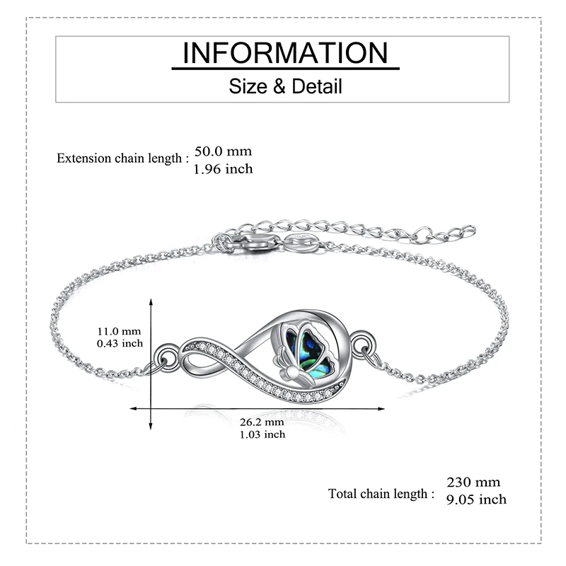 Infinity Butterfly Urn Bracelets for Ashes 925 Sterling Silver Cremation Butterfly Memerial Jewelry for Women