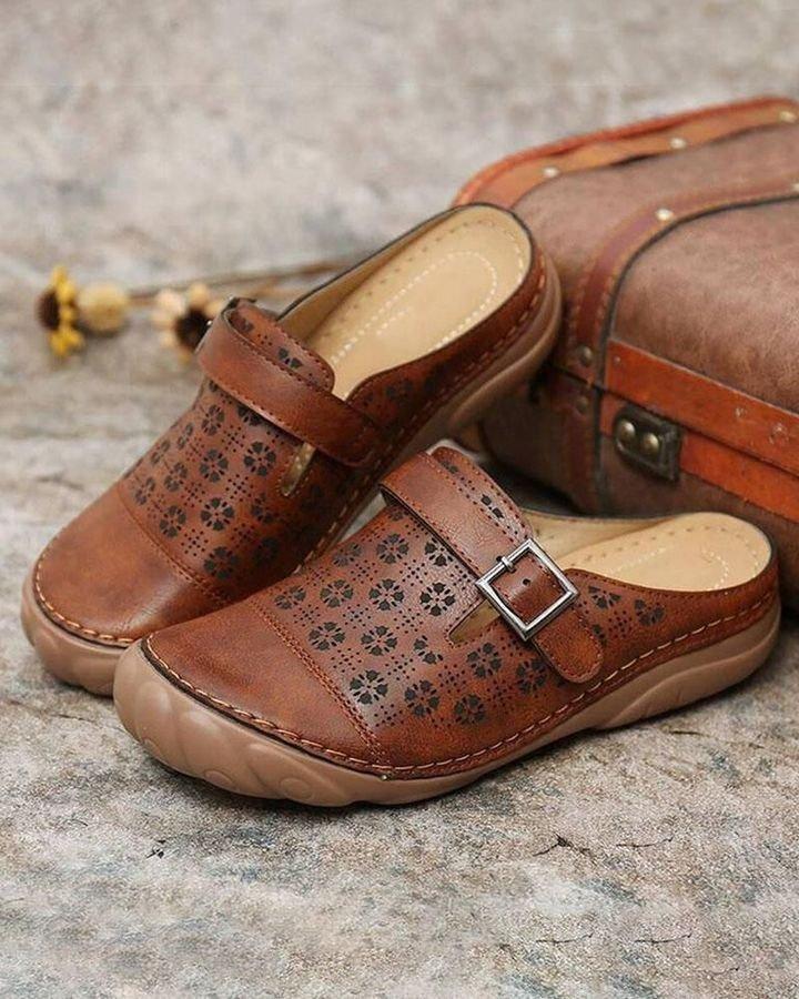 Women's Hollow Carved Casual Sandals