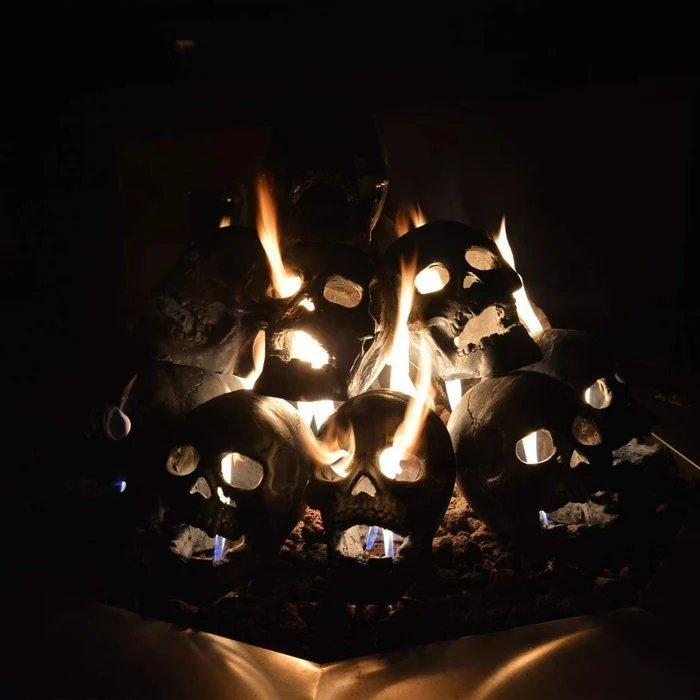 Terrifying Human Skull Fire Pit