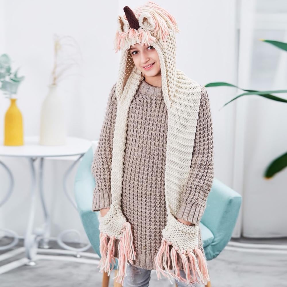 Lovely Kids Unicorn Hat Scarf