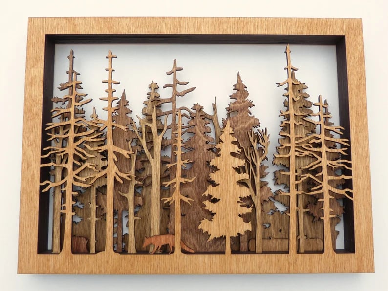 SALE 75% OFF-Forest Wildlife - Handcrafted Art