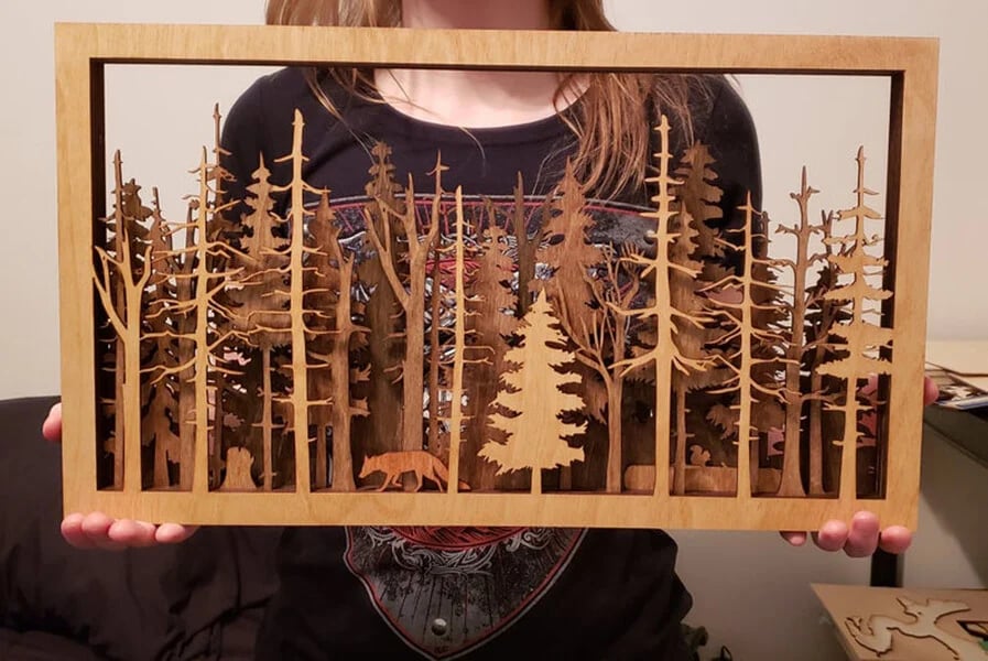 SALE 75% OFF-Forest Wildlife - Handcrafted Art