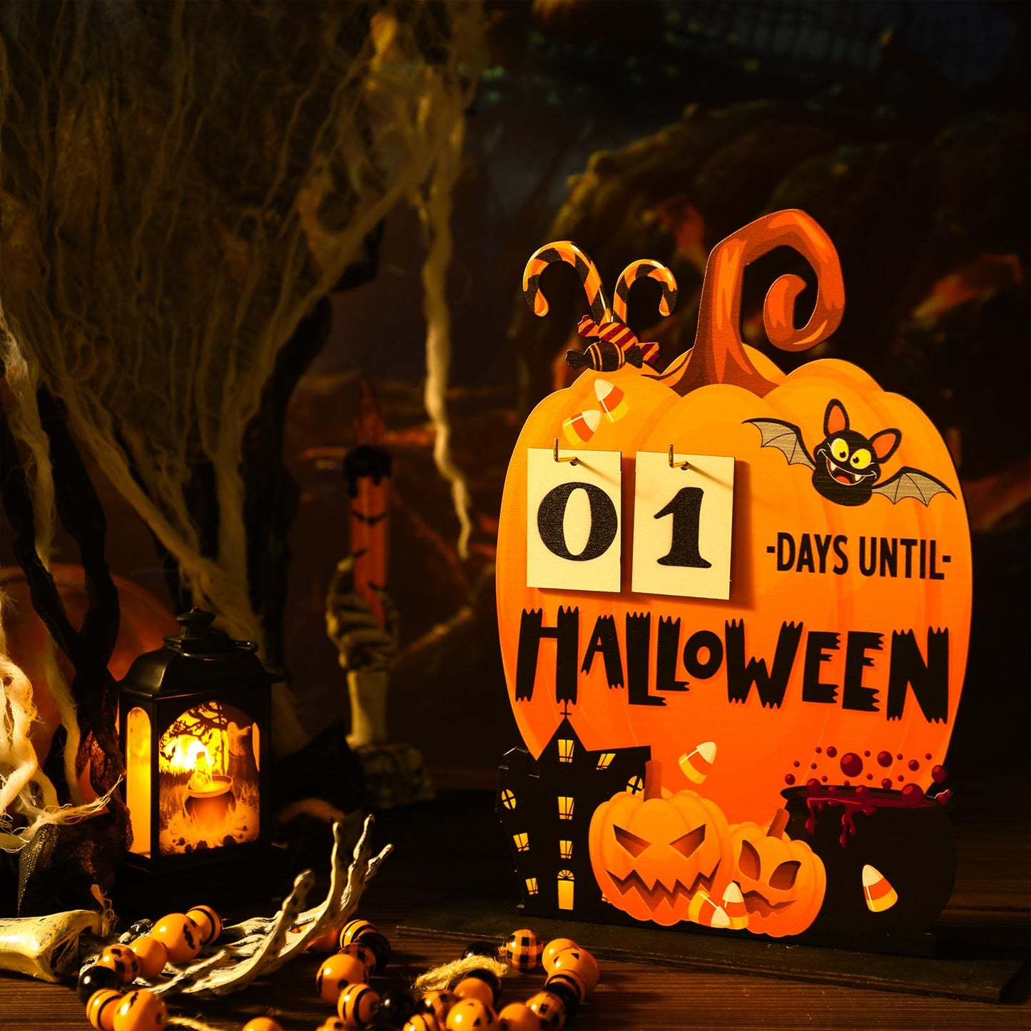 Wooden Halloween Advent Pumpkin Calendar