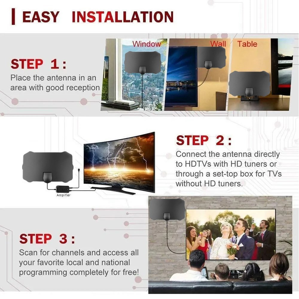 HDTV Cable Antenna 4K (5G Chip, Can Be Used Worldwide)