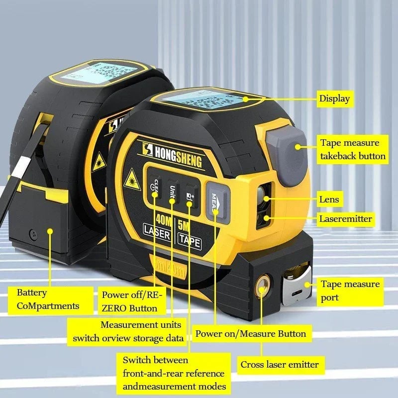 Made in Germany-Measurin Sight 3-In-1 Infrared Laser Tape Measuring