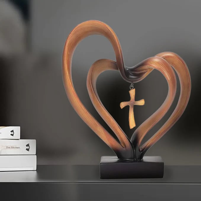 Easter Jesus Entwined Hearts Cross