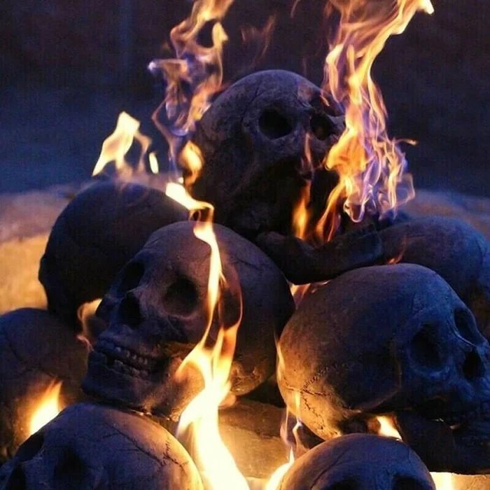 Terrifying Human Skull Fire Pit