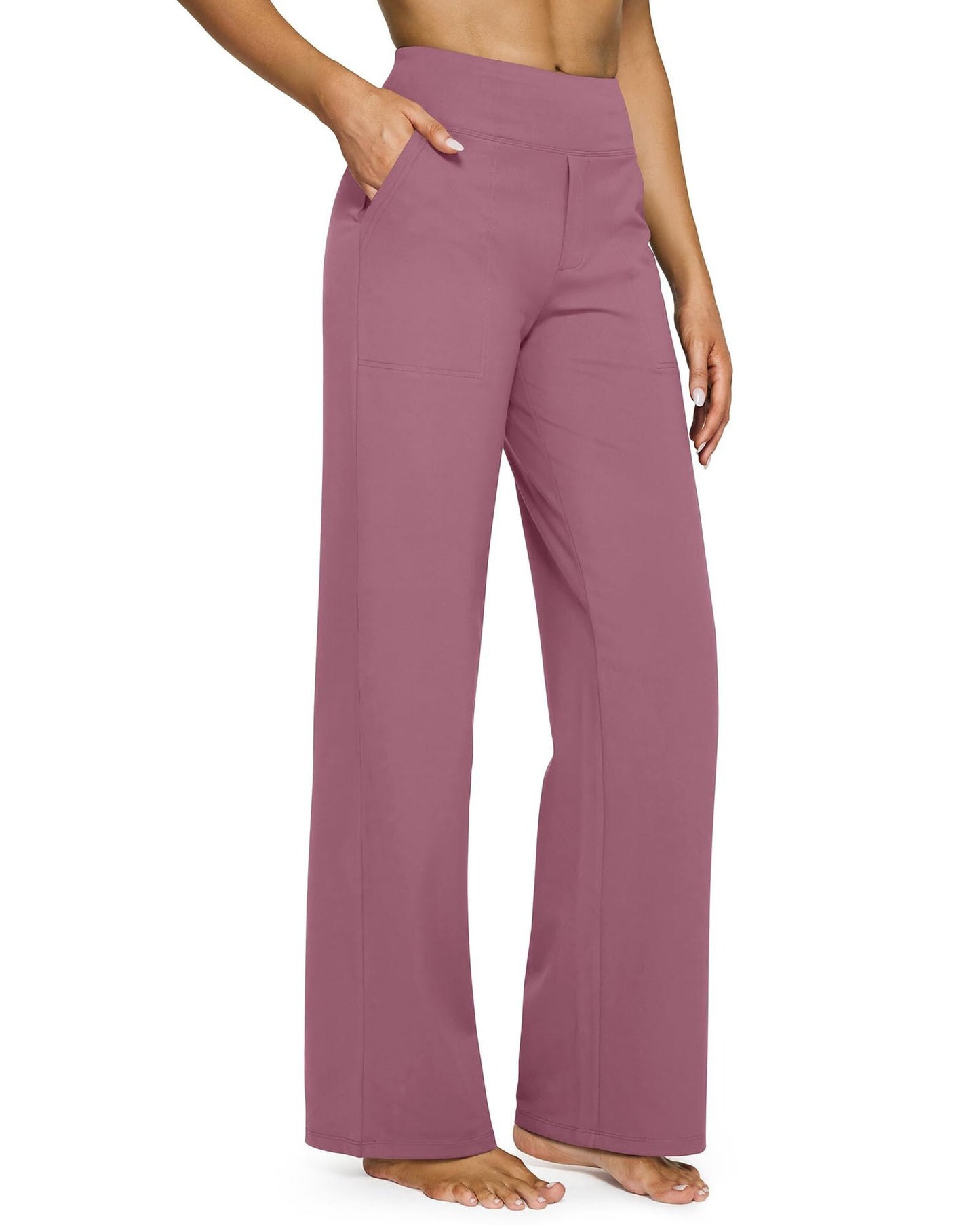 Casual High-Waisted Straight-Leg Yoga Pants