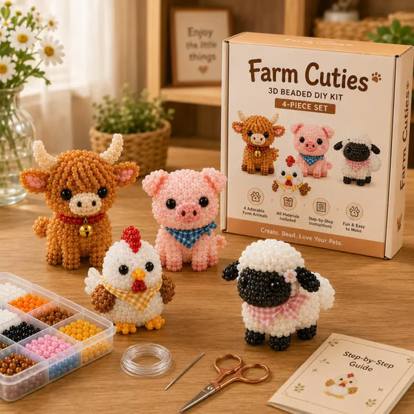 🦌Most Popular🧵Mini 3D Beaded Animal Craft Kit