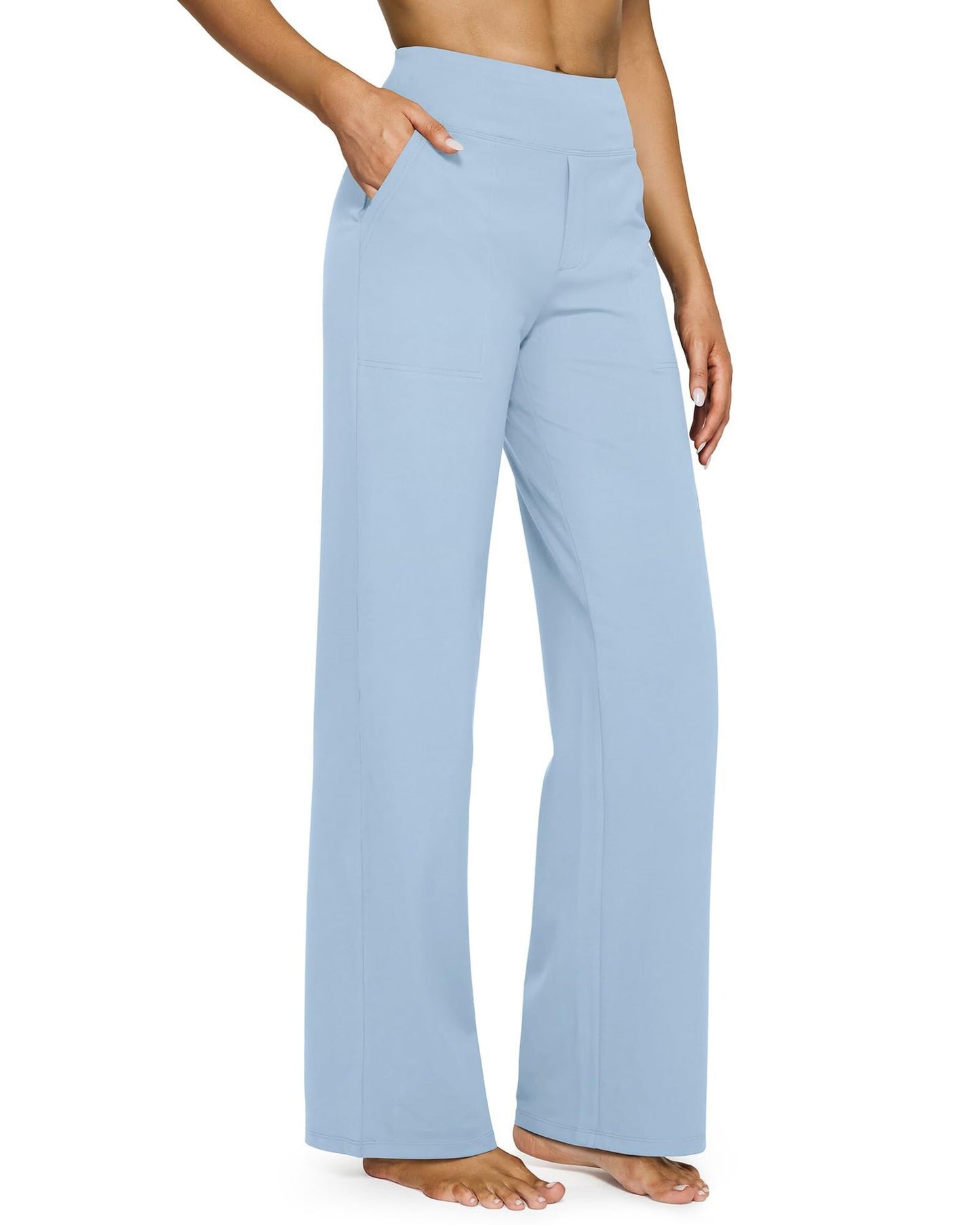 Casual High-Waisted Straight-Leg Yoga Pants