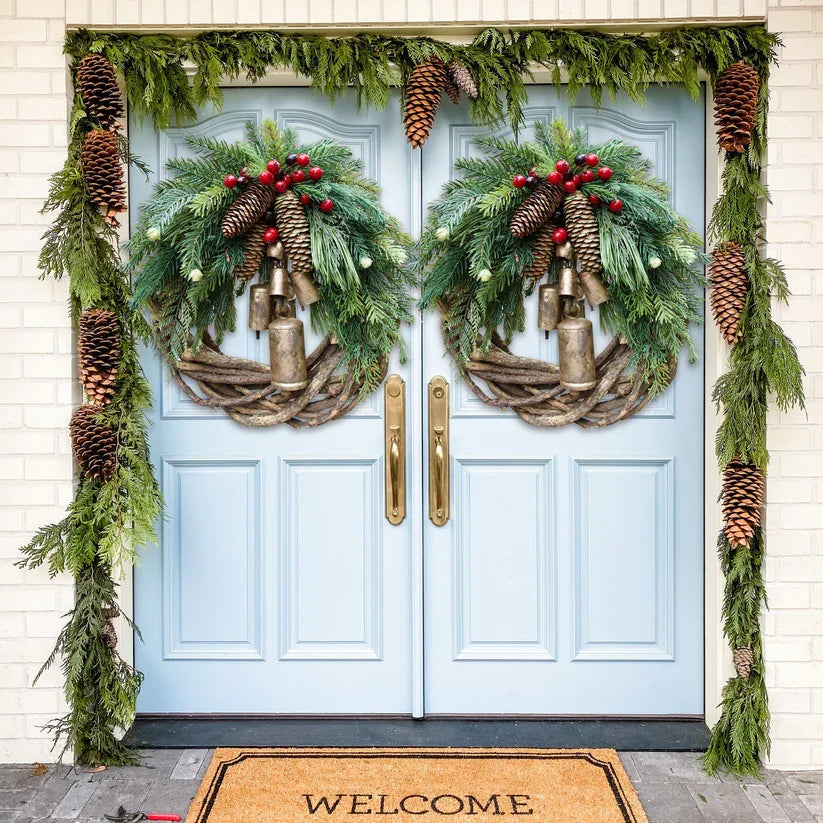 Early Christmas Sale🍭Farmhouse Christmas Wreath Boho Wreath Holiday Wreath