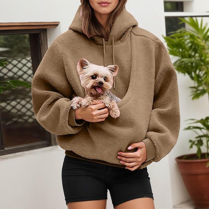 🧸New Bestsellers — 50% Off 🐱Women's Kangaroo-Pocket Pet-Carrying Hoodie