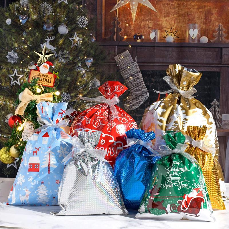 2024 New Christmas Drawstrings Gift Bags