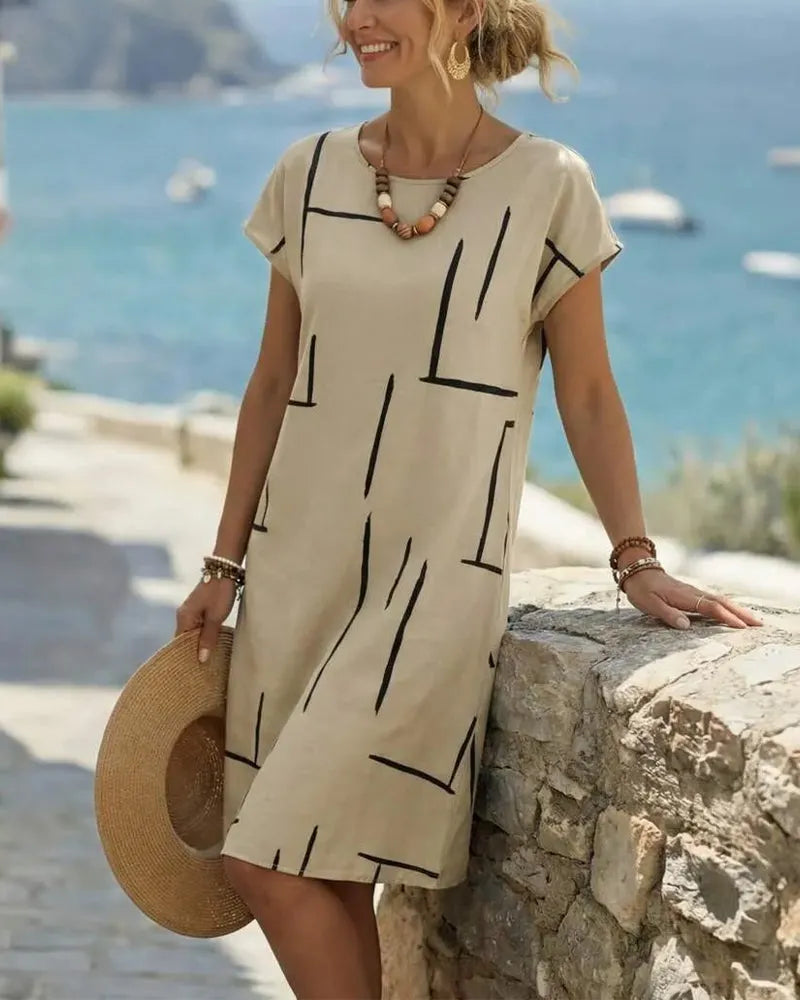📣📣Hot Item: Crew Neck Short-Sleeve Dress