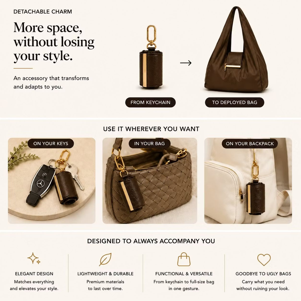 🛍️New Foldable Keychain Large Capacity Storage Bag