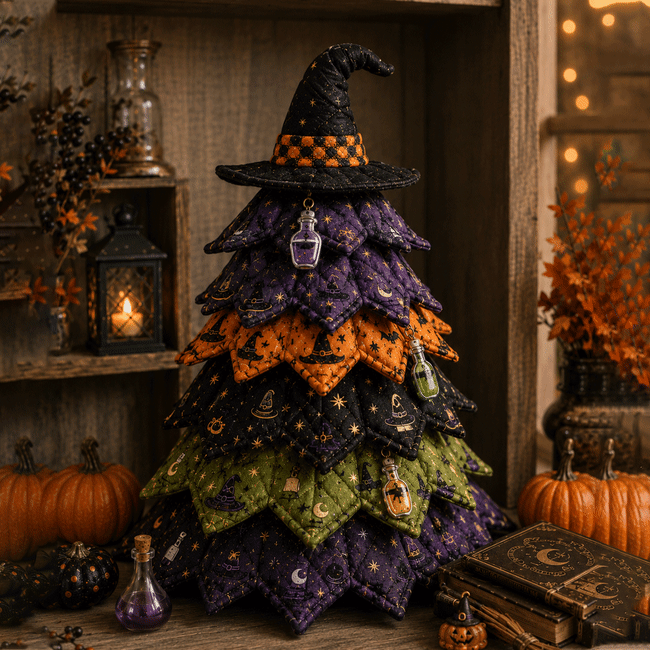 3D DIY Halloween Quilted Fabric Tree Kit