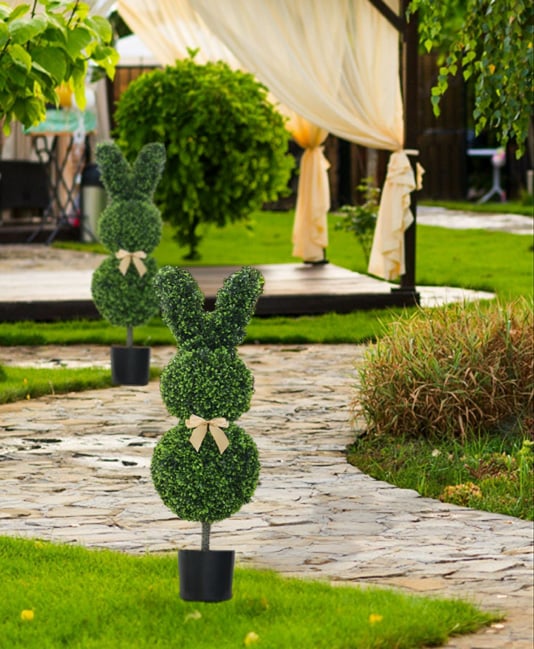 🐰Easter Pre-sale🐰Outdoor Artificial Turf Bunny-Shaped Topiary Tree