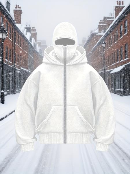 Men's Double Hooded Full Zip-Up Sweatshirt