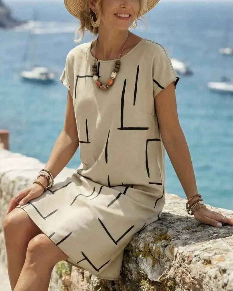 📣📣Hot Item: Crew Neck Short-Sleeve Dress