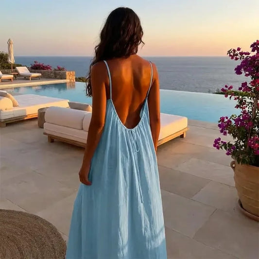 ✨Feel Irresistible Together—Elegant Backless Cami Dress for Romantic Moments