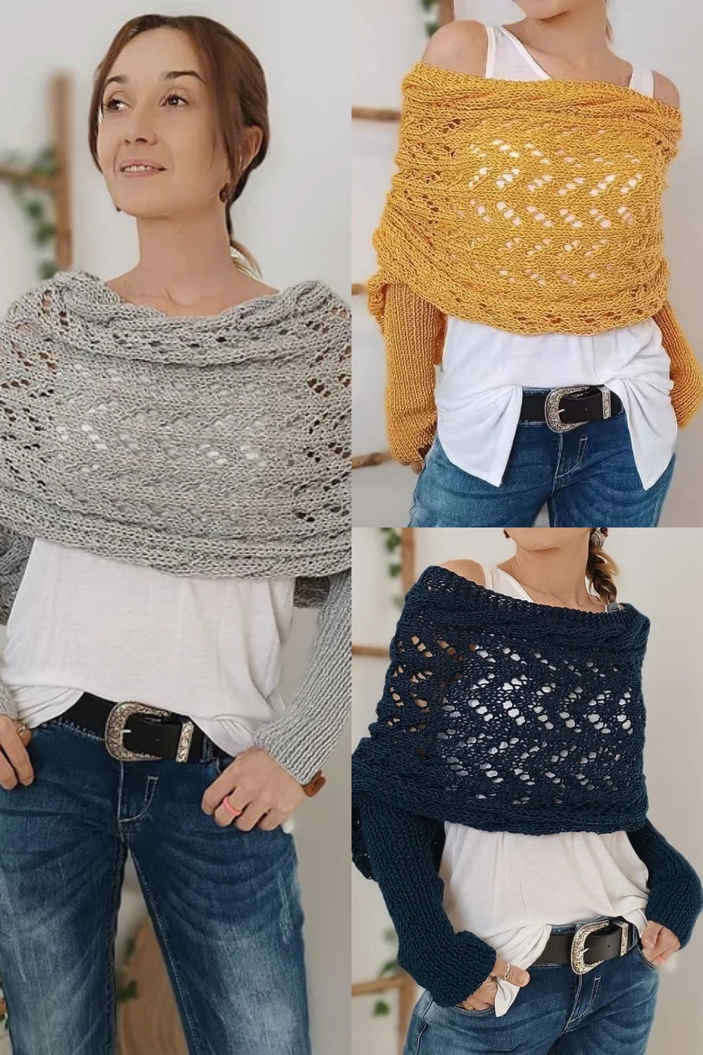 Knitted Wrap Shrugs For Women