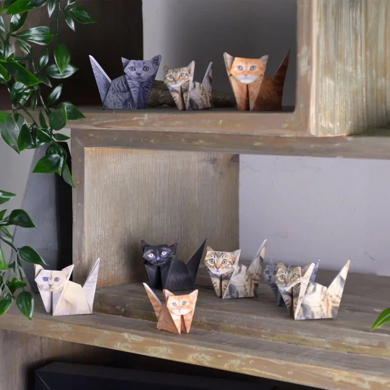 🎄💝DIY Paper Cats Origami Animal Handicraft Gift
