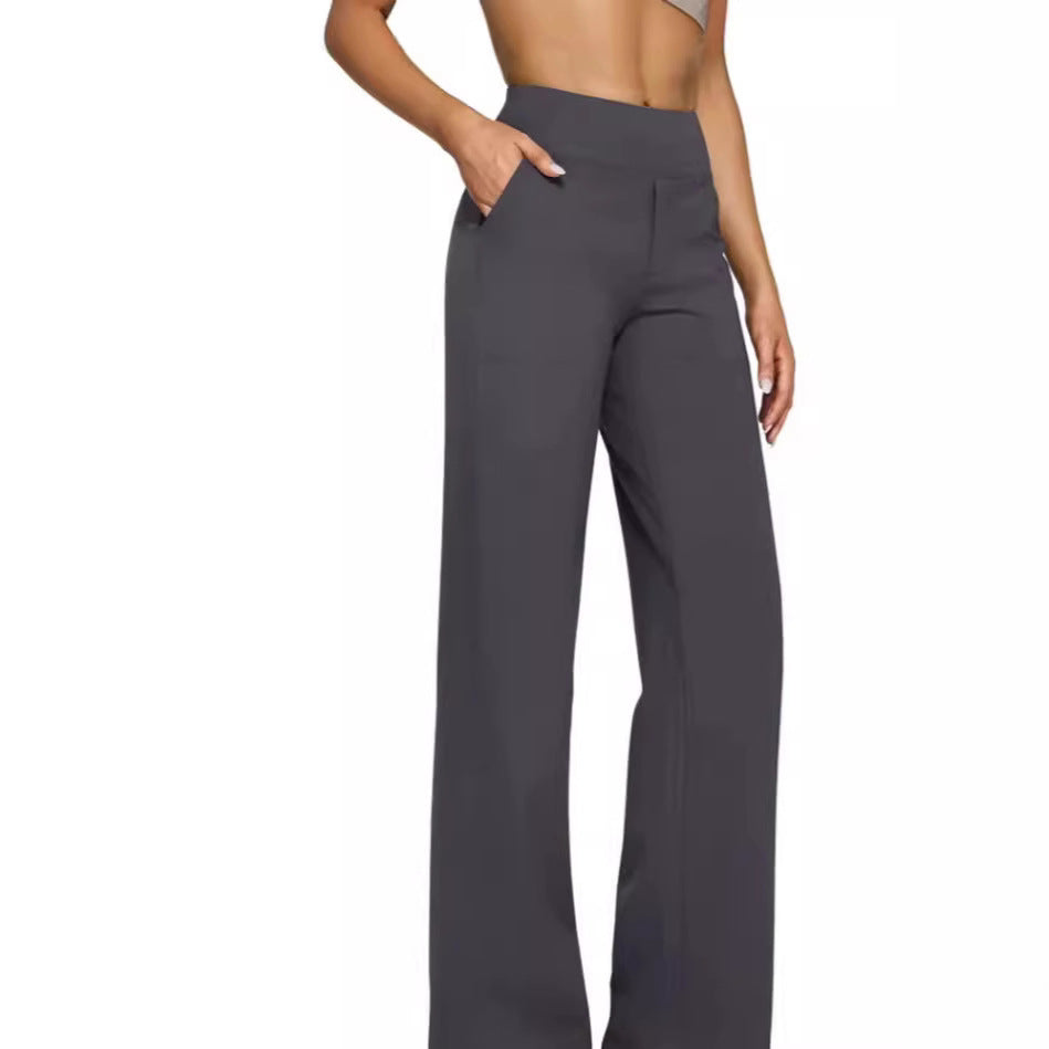 Casual High-Waisted Straight-Leg Yoga Pants