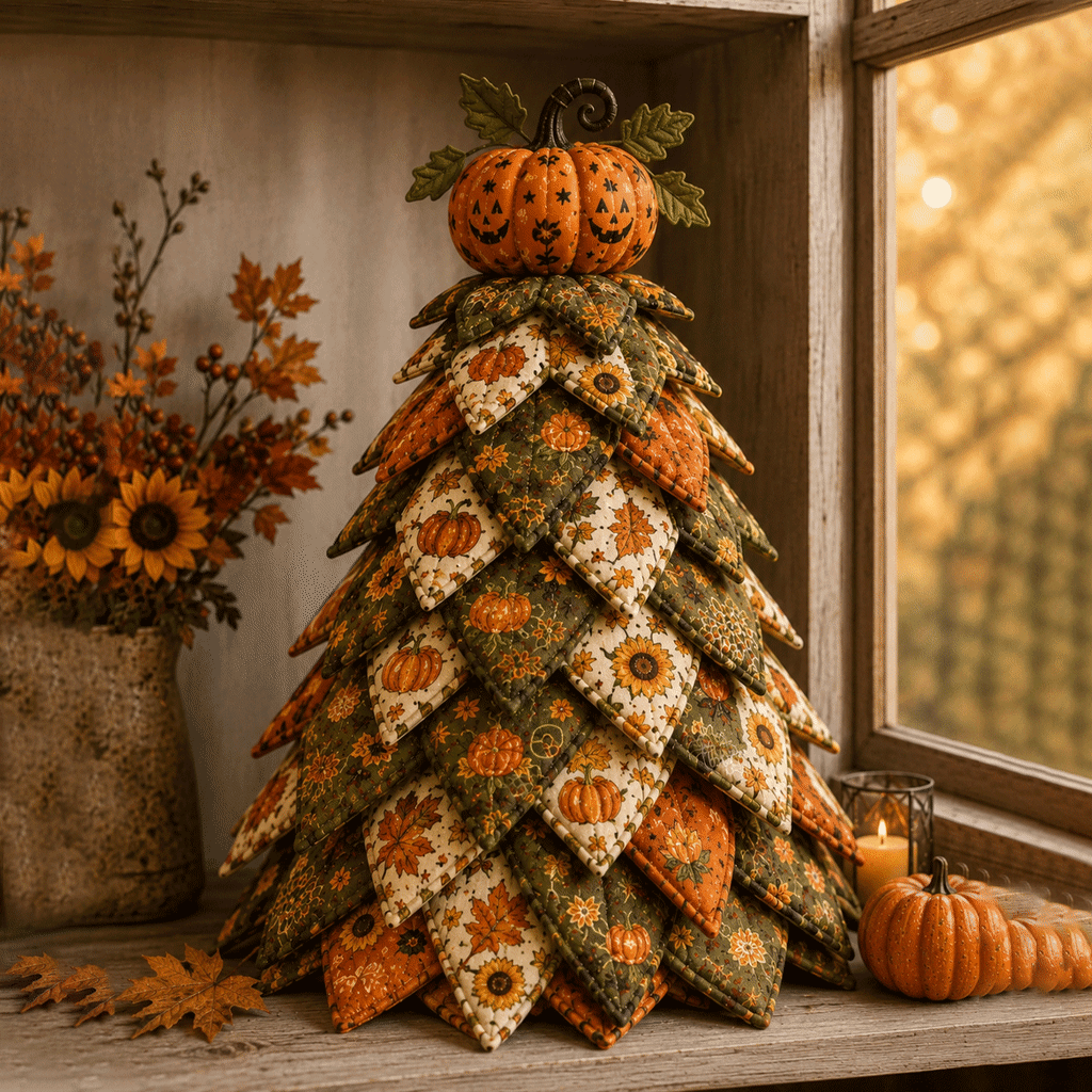 3D DIY Halloween Quilted Fabric Tree Kit
