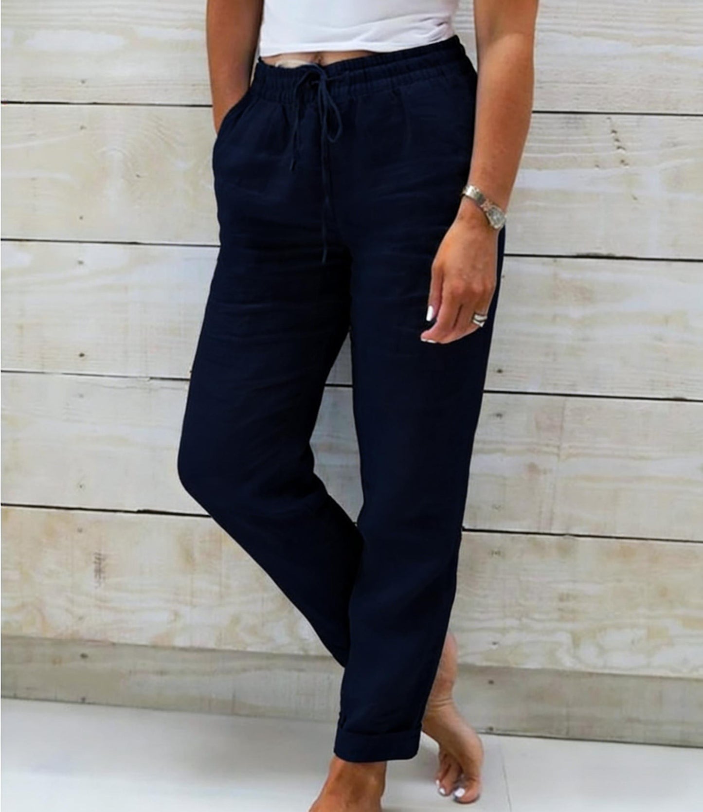 💃 Limited-Time Best Seller 🌸 Women's Elastic-Waist Cotton-Linen Casual Pants