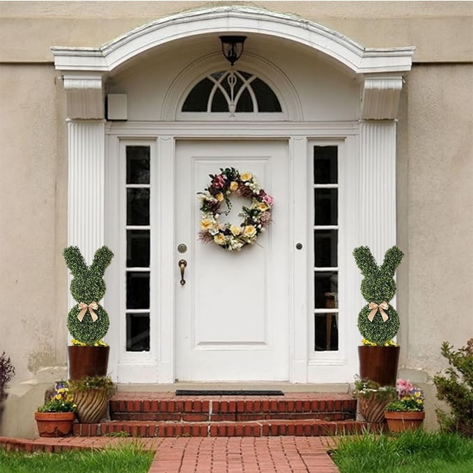 🐰Easter Pre-sale🐰Outdoor Artificial Turf Bunny-Shaped Topiary Tree