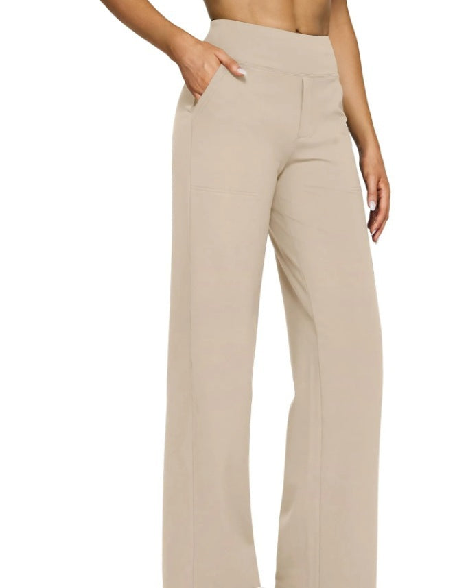 Casual High-Waisted Straight-Leg Yoga Pants