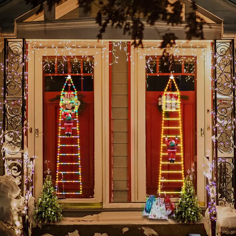 🎄Christmas Decorative Ladder Lights with Climbing Santa Claus