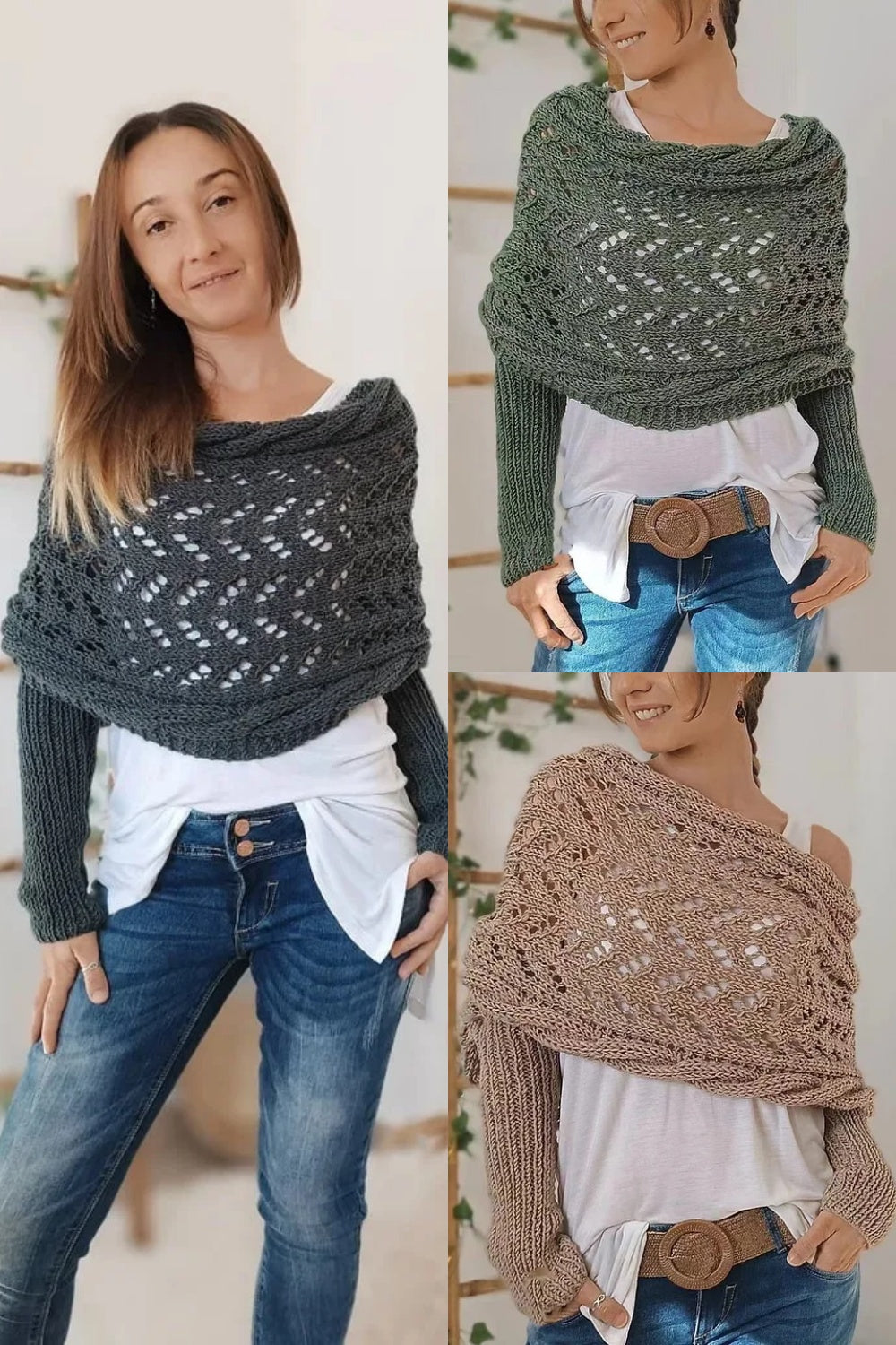 Knitted Wrap Shrugs For Women