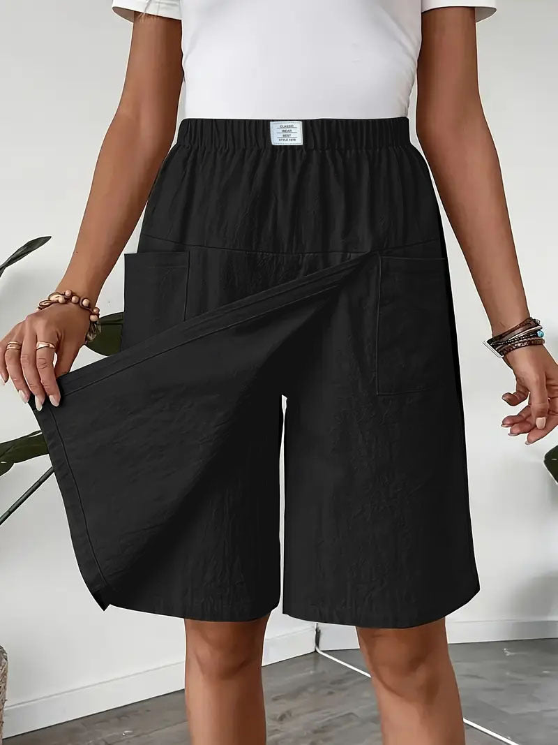🩳Women's Casual Elastic Waist Wrap Skort