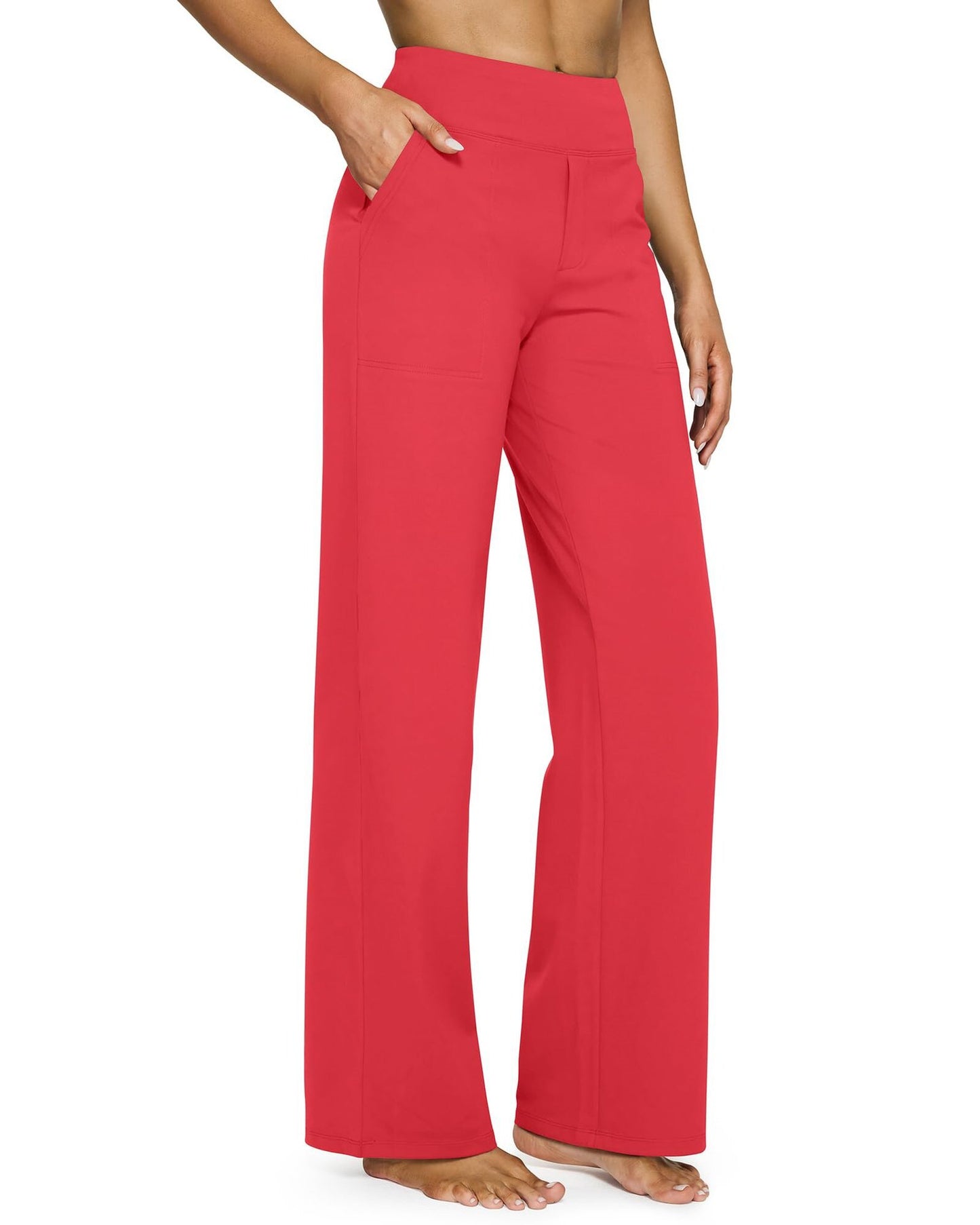 Casual High-Waisted Straight-Leg Yoga Pants
