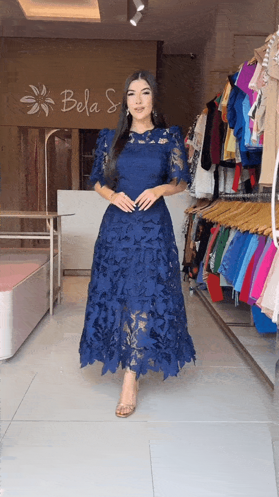 💕Women's Short-Sleeved Lace Hollow Dress